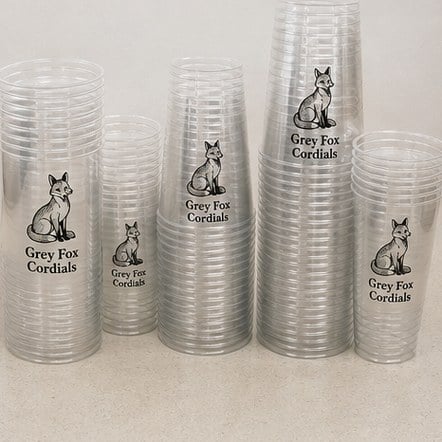 Customized disposable plastic cups for breweries and taprooms